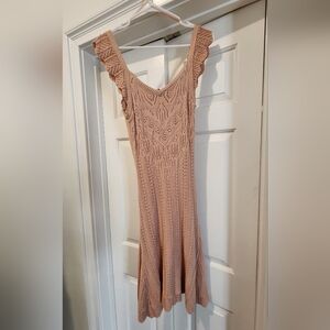 Elegant Knit Sleeveless Dress in Tan